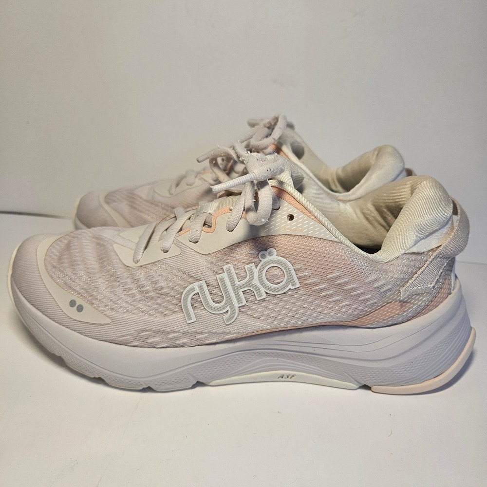 Ryka Utopia Run Womens 7W Pink Cream Mesh Performance Running Shoes Sneaker